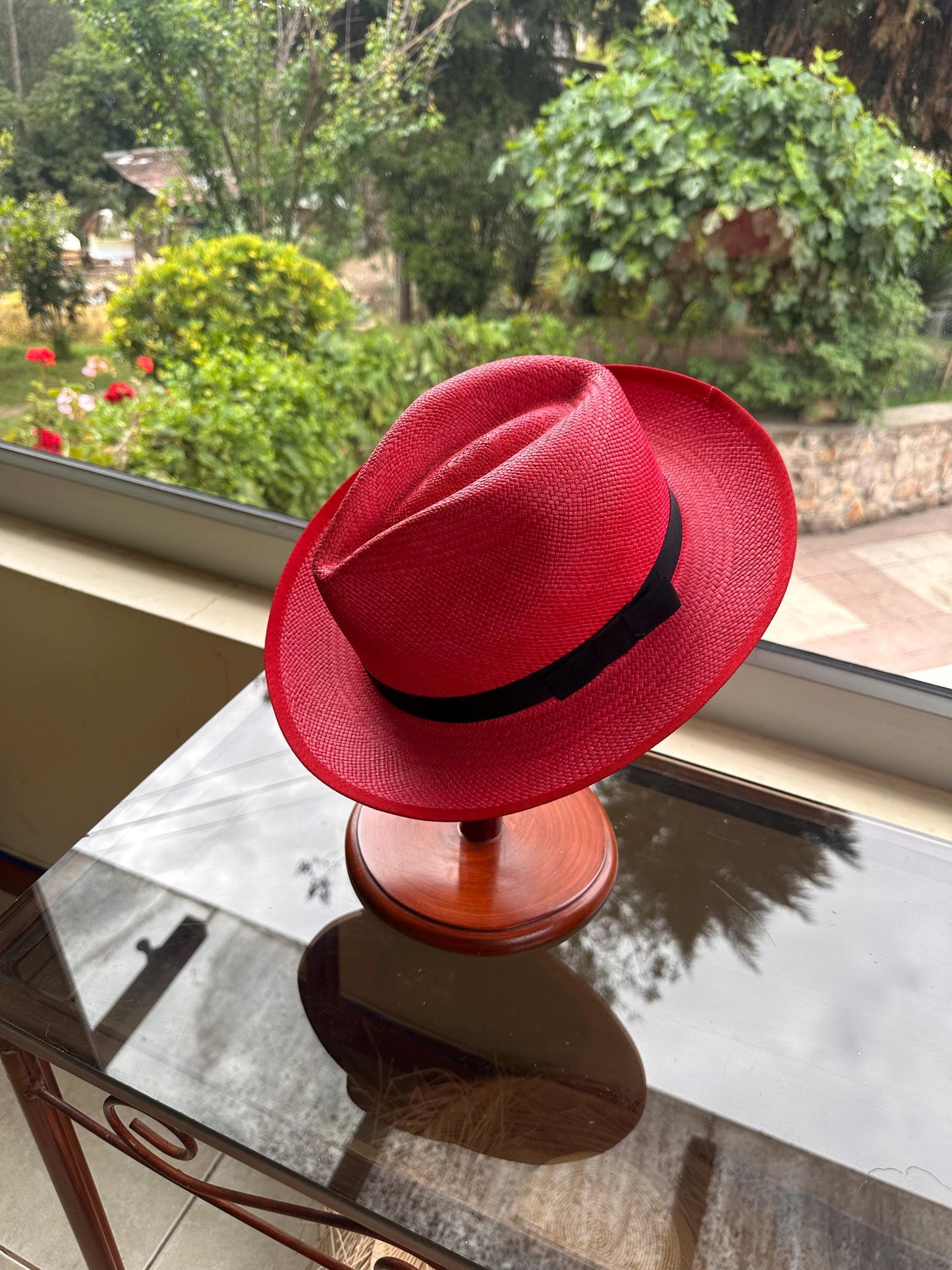 Genuine Panama Hat Classic Toquilla Hat- Forma N- Red