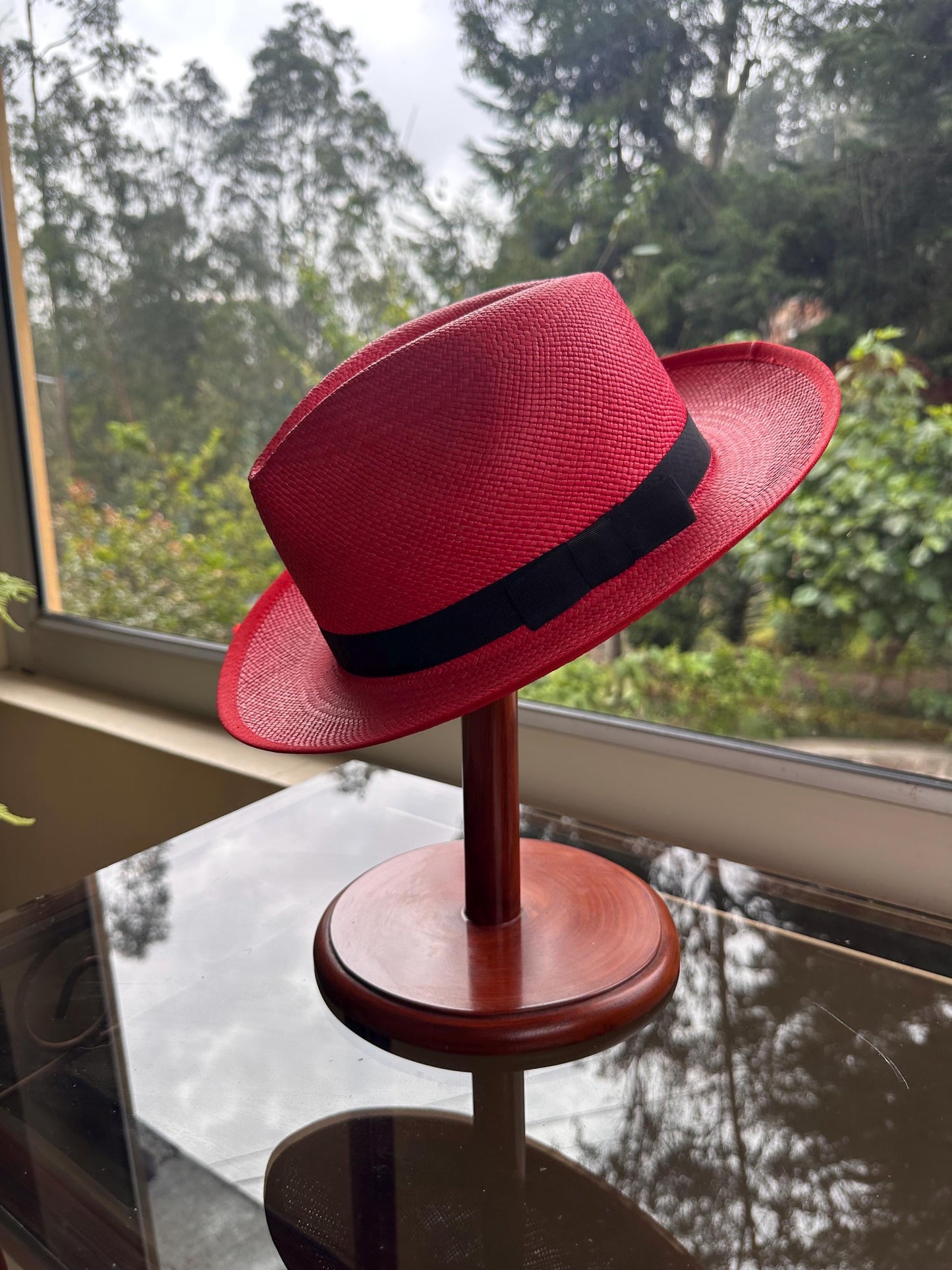 Genuine Panama Hat Classic Toquilla Hat- Forma N- Red